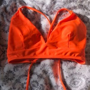 neon orange swim top